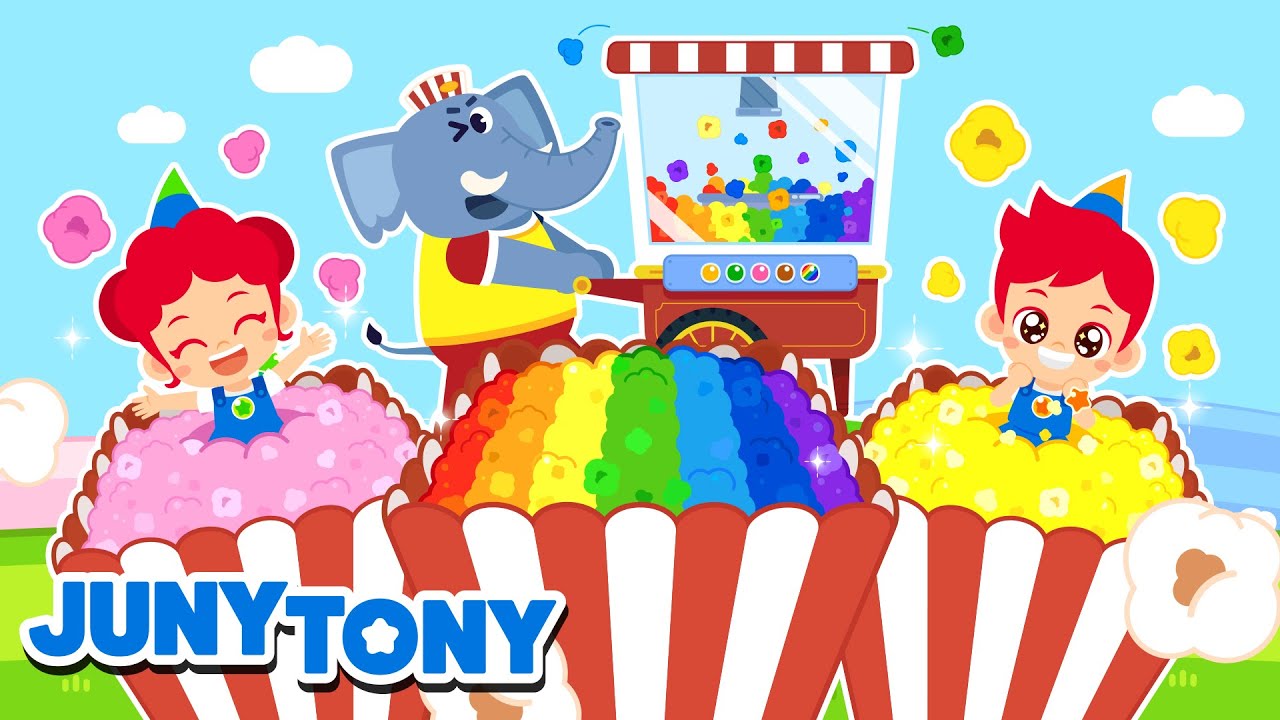 Pop, Pop! Rainbow Popcorn 🍿️ | What Flavor of Popcorn Would You Like? | Kids Songs | JunyTony