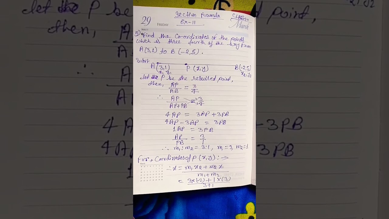 section formula class10 ml aggarawal exercise 11 question number 5