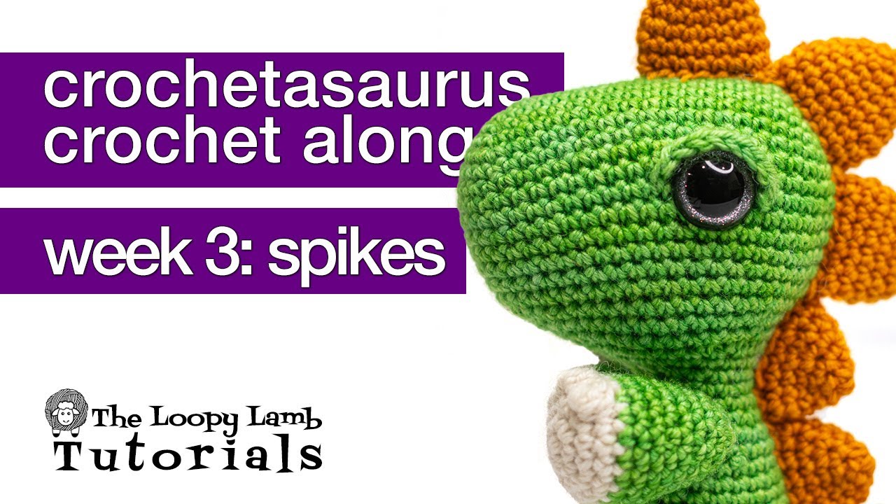 Easy Crochet T Rex Pattern - Crochetasaurus Rex Spikes Tutorial | Crochet Along Week 3