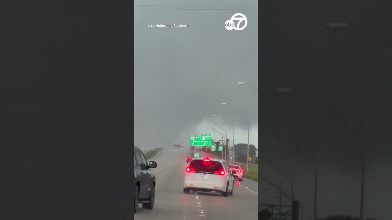 Large tornado spawned by Hurricane Milton crosses Florida interstate
