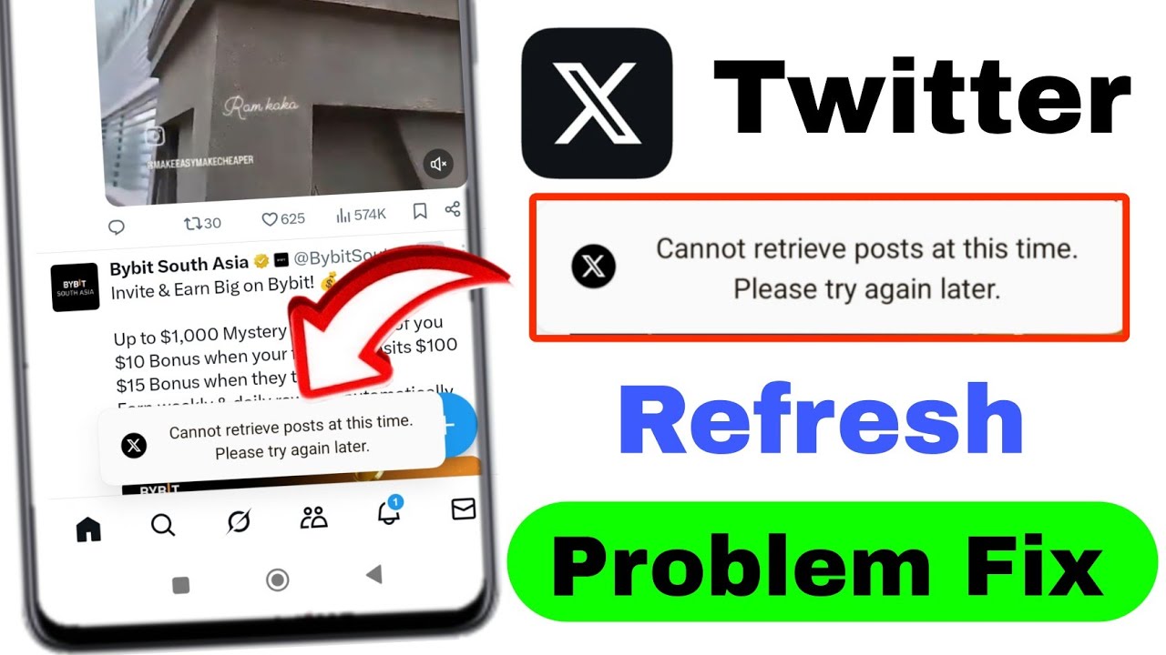 Cannot retrieve posts at this time, Please try again later | twitter refresh problem solve ✅