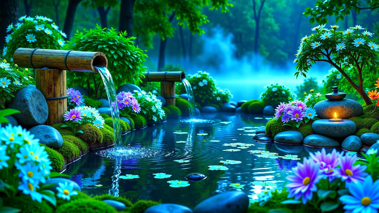 Успокаивающая Спа-Музыка На Фортепиано 🌿 Расслабляющая Музыка Для Сна И Звуки Природы, Бамбуковый Ф