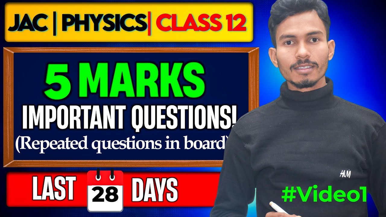 Don’t Miss These 5 Marks Questions 🔥 | Class 12 Physics | JAC Board