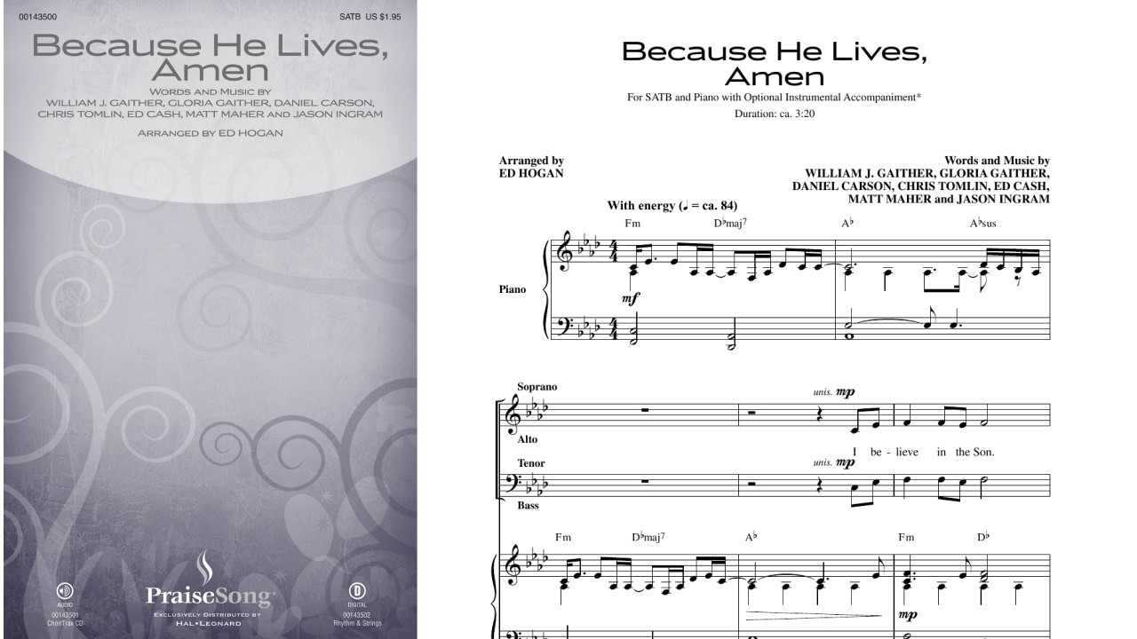 BECAUSE HE LIVES, AMEN (SATB Choir) - Matt Maher/arr. Ed Hogan
