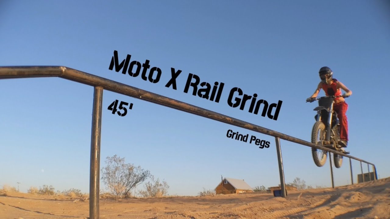 FMX Rail Grind / Grinding a Dirt Bike / Street Moto / DIY Motocross MX Grind Pegs & Rail