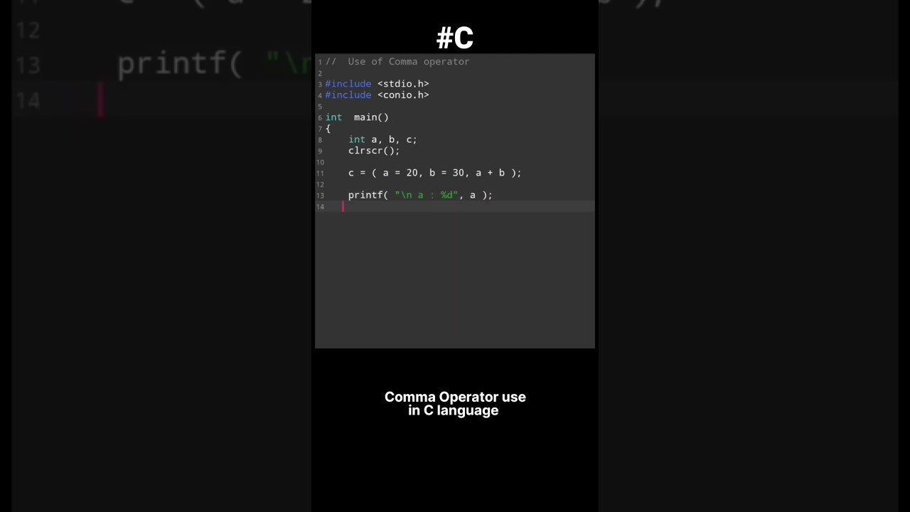 Comma operator use in c #c #programming #shorts
