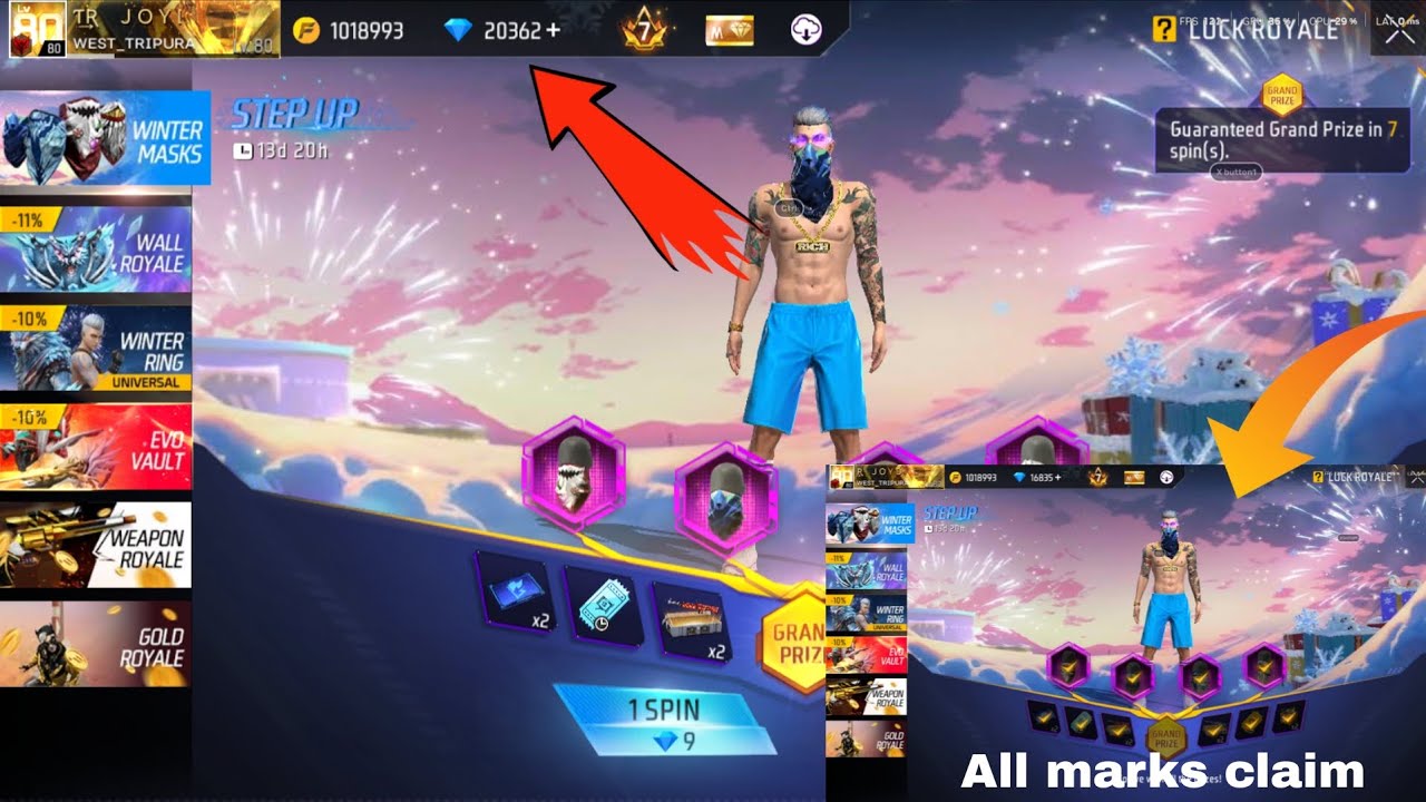 New step up event all marsk claim watching the full video #stepup #event #freefire #video #varil 