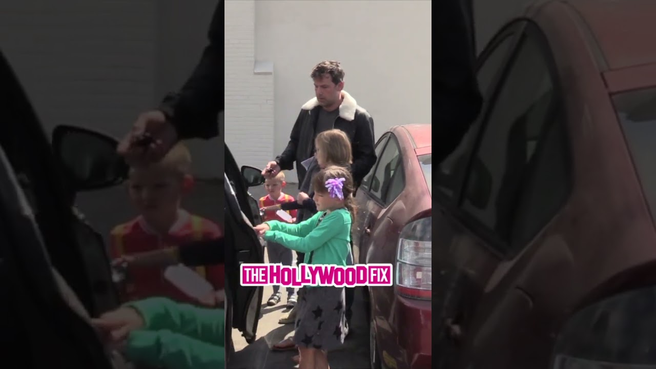 Ben Affleck's Kids Give Paparazzi A Hard Time While Leaving Church Together In Santa Monica, CA