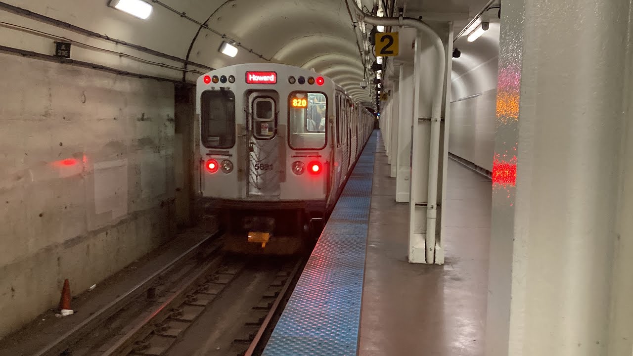 CTA Red Line Ride From Roosevelt To North/Clyborn 5000 Series Bombardier 2009-2015 #5293