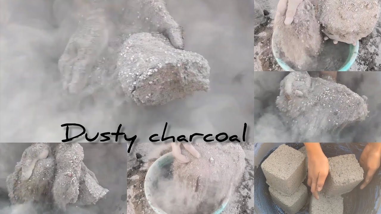 ASMR; Crushing charcoal into pure dusty satisfaction🌪️😷#asmr #charcoal #crumbling #dusty 