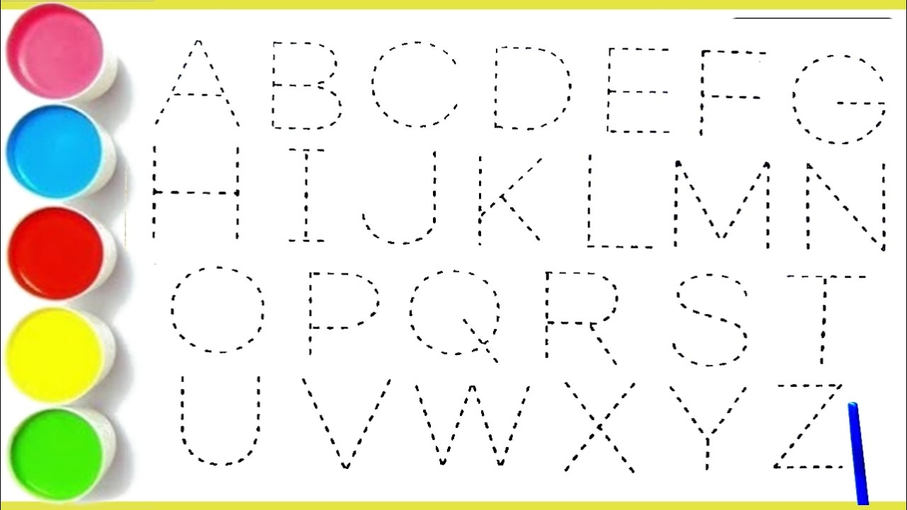 Alphabet, ABC song,abcd,a to z,Kids rhymes, collection for writing along dotted lines for toddler,62