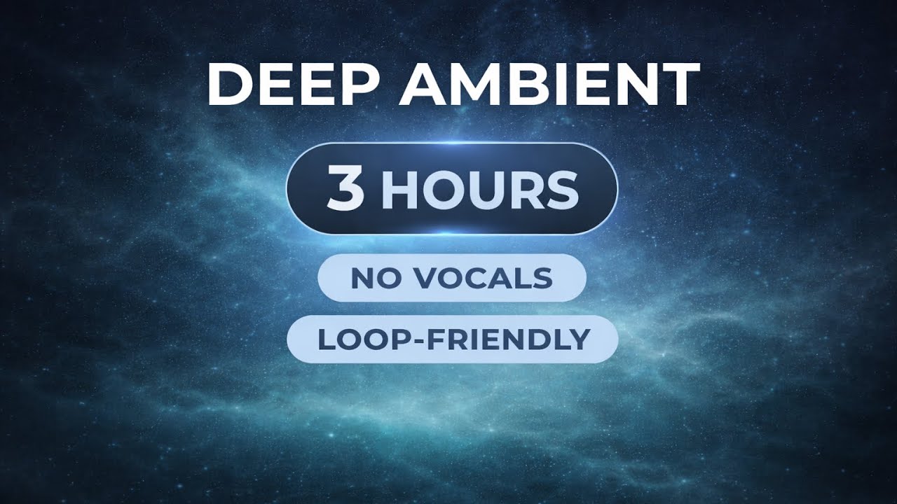 🎧 Deep Ambient Focus Music – 3 Hours (No Vocals, Loop-Friendly)