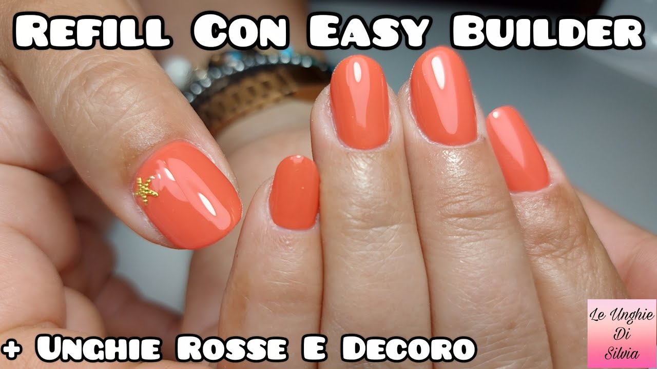 Refill Con Easy Builder MichelleNails + Unghie Rosse E Decoro A Stella Marina