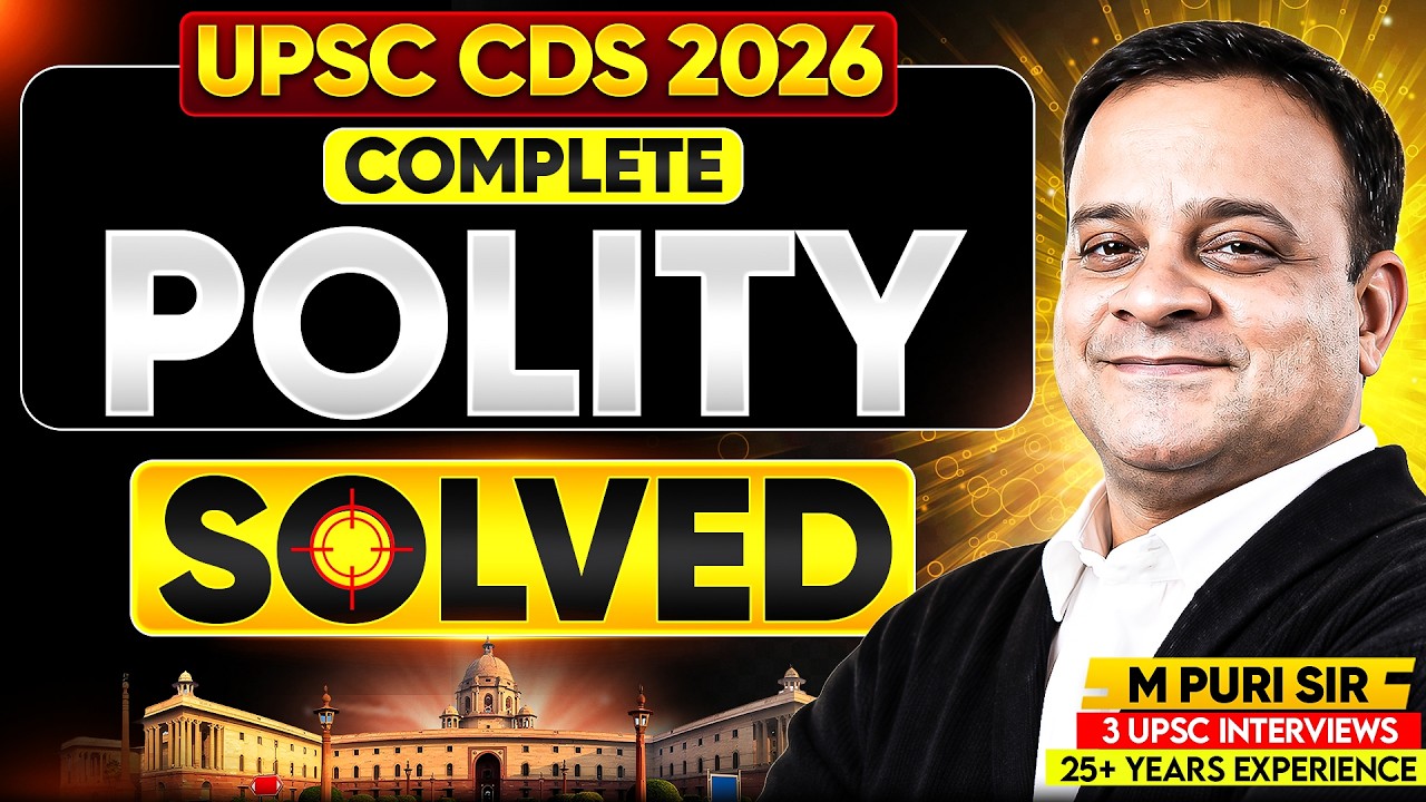 UPSC CDS 2026 - Complete Polity Solved | M Puri Sir | Sarrthi IAS