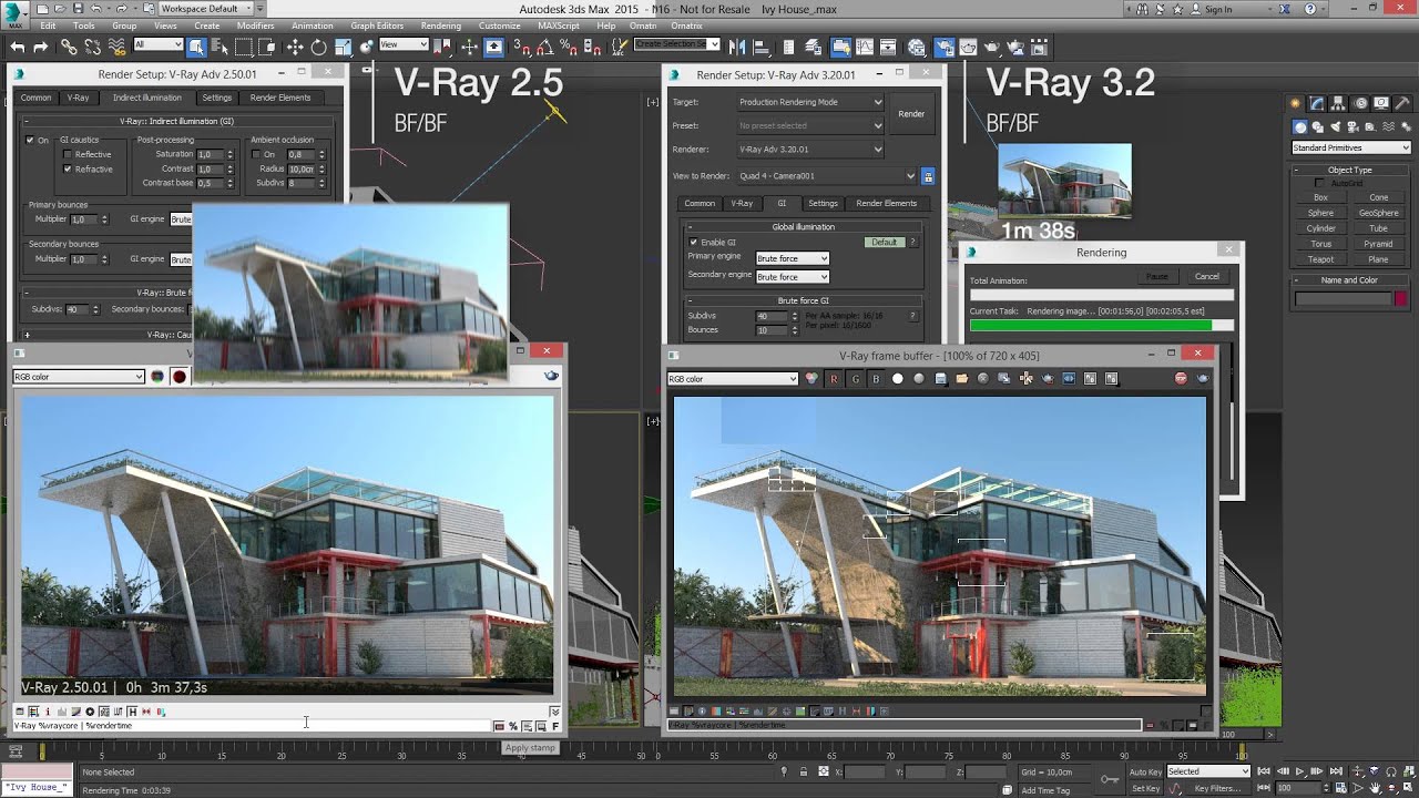 V-Ray 3.2 for 3ds Max vs. V-Ray 1.5 for 3ds Max