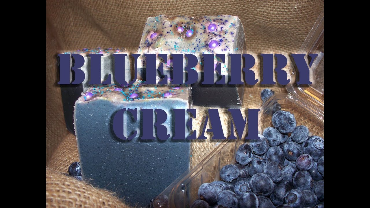 Making Blueberry Cream Soap - Handmade Goat Milk Soap Real Blueberries