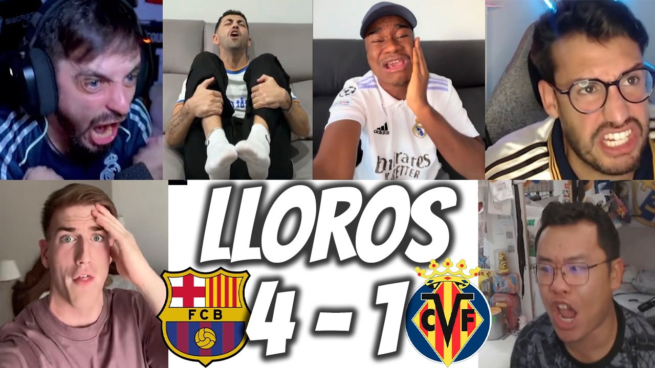 MEJORES LLOROS MADRIDISTAS BARCELONA 4 - 1 VILLARREAL 😭😭