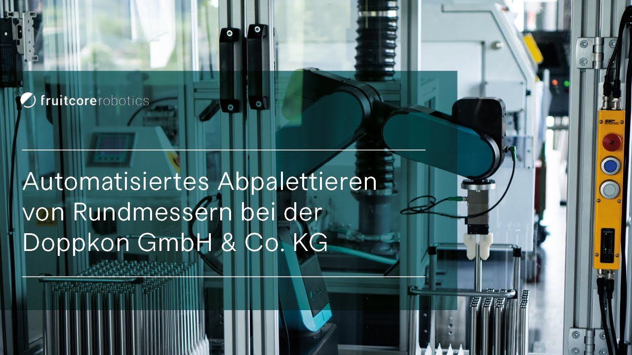 fruitcore robotics - Automatisiertes Abpalettieren von Rundmessern