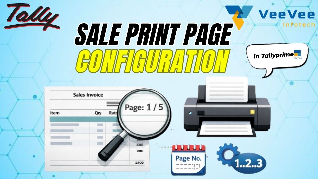 TallyPrime Sale Invoice Page Number Configuration | Tamil | VeeVee Infotech