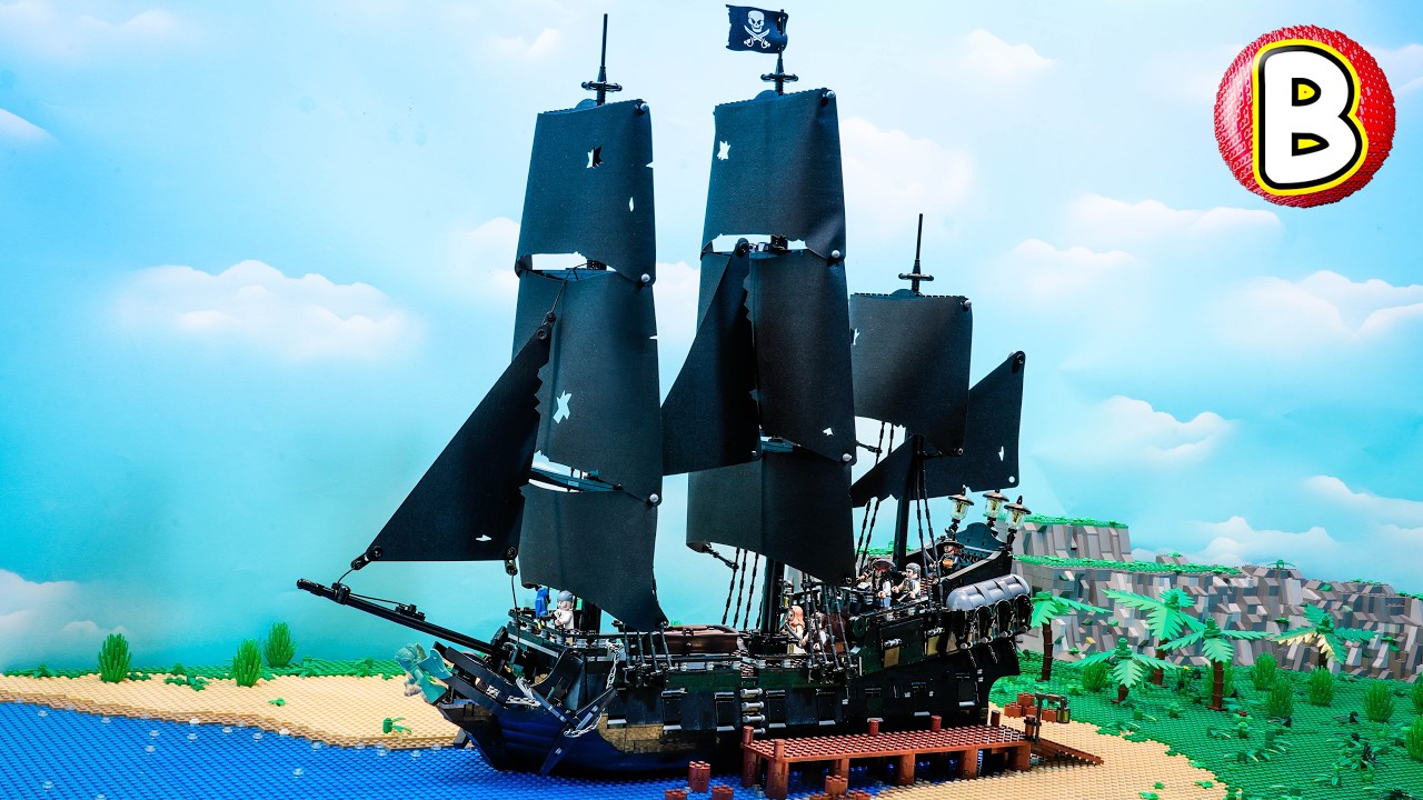 LEGO Icons 10365 Пиратский корабль капитана Джека Воробья (Чёрная жемчужина) Покадровая сборка — ...