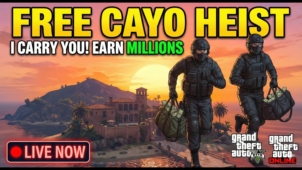 Need Money? 💰 Cayo Perico Heist Help 🔴 New Weekly Update : GTA Online LIVE (PC)