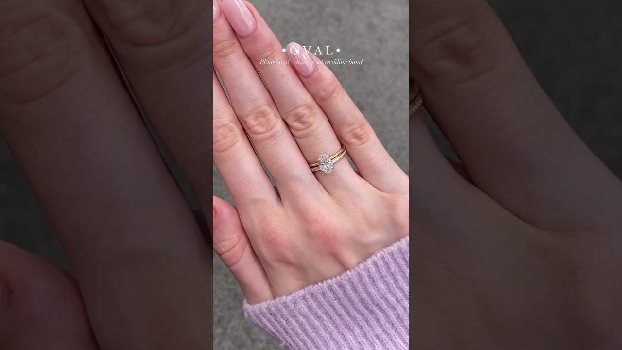 4 Prong oval cut diamond engagement ring with pave setting | Diamond bridal set | Promise rings