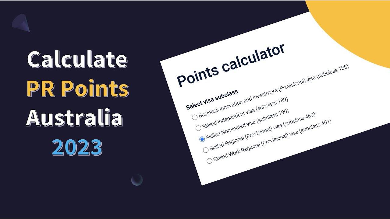 How to calculate points for Australian PR application | PR points Australia 2023