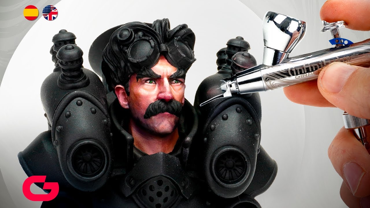 How to paint a face USING the AIRBRUSH / Como pintar una cara USANDO el AEROGRAFO