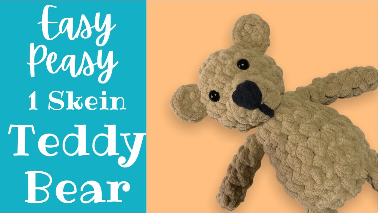 Plush Yarn Crochet Teddy Bear Tutorial - Super Fast & Beginner Friendly