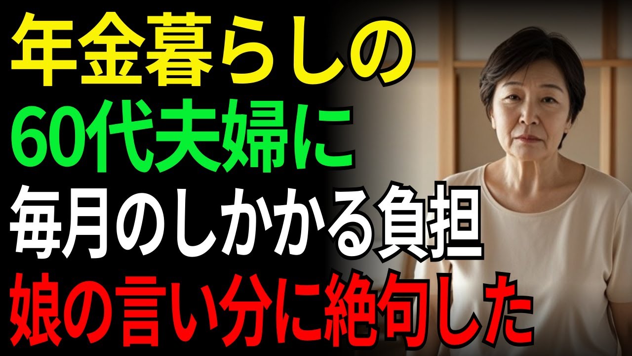 年金暮らしの60代夫婦に毎月のしかかる負担娘の言い分に絶句した | 老後 | シニア | 親子関係 | 老後の物語 | 家族問題 | 孫| 老後資金| 年金暮らし| オーディオドラマ | ラジオドラマ