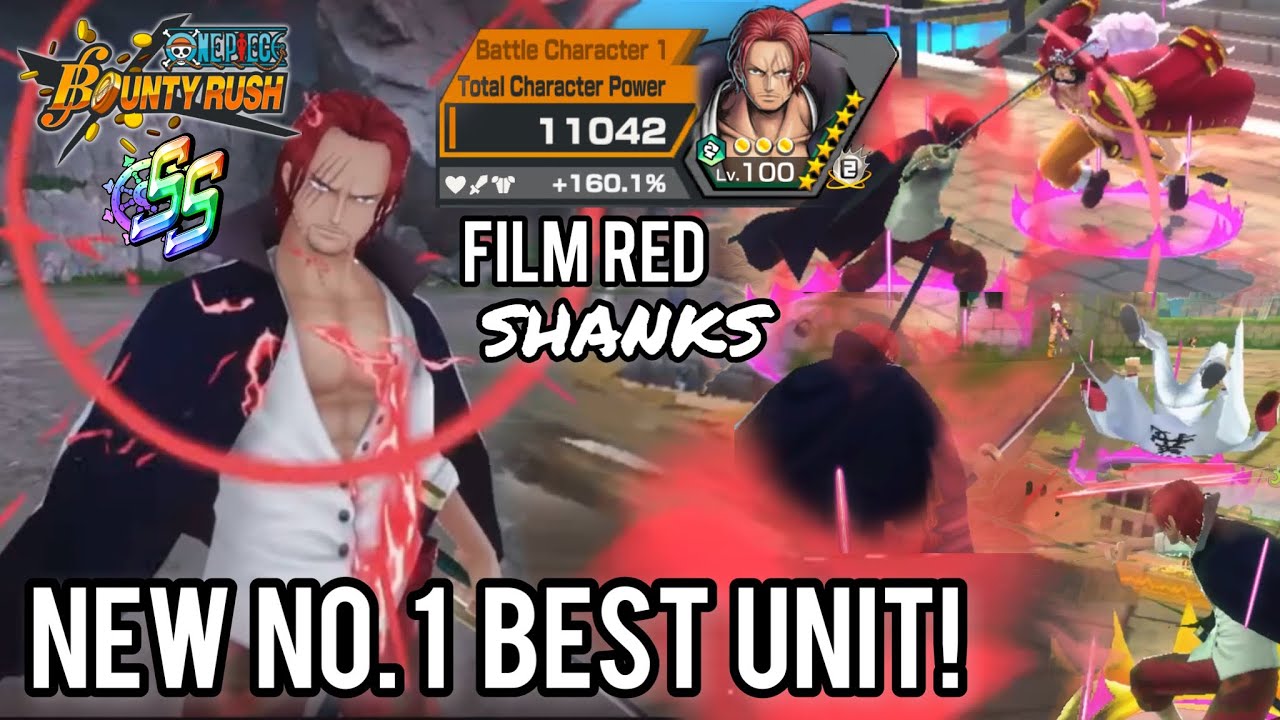 OverPowered 🤯 6* Lv100 FILM RED EX SHANKS GAMEPLAY First Look SS League | ONE PIECE Bounty Rush OPBR