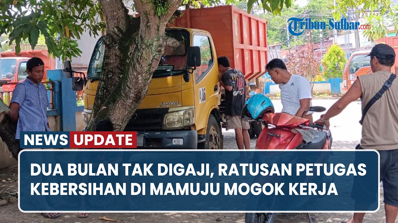 Dua Bulan Tak Digaji, Ratusan Petugas Kebersihan di Mamuju Mogok Kerja dan Parkir Puluhan Truk