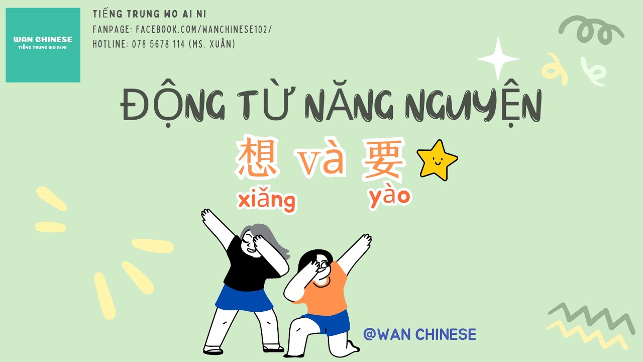 WAN CHINESE| ĐỘNG TỪ NĂNG NGUYỆN 想 xiǎng và 要 yào