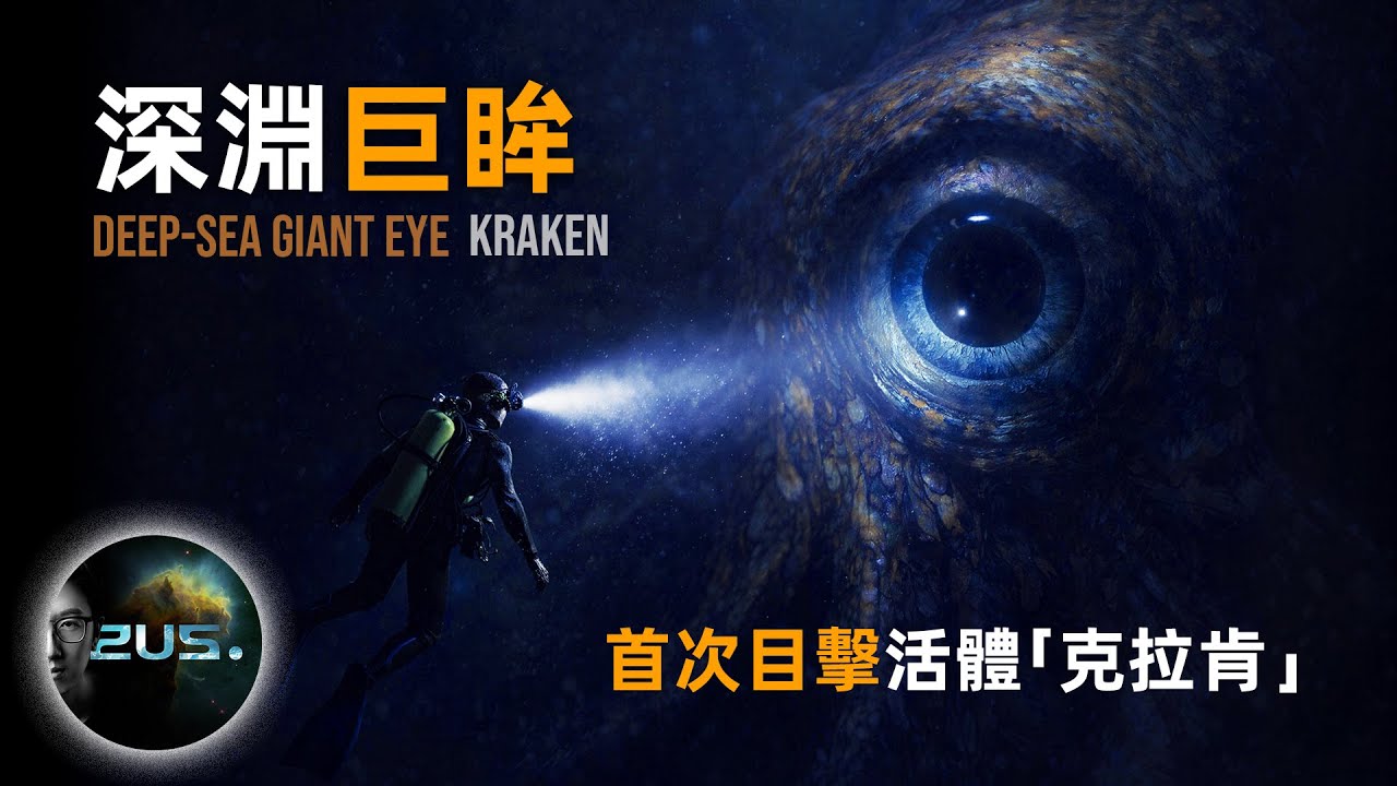 深海巨妖現身：兩倍人頭的巨眼，克拉肯真面目活體首拍｜巨型魷魚｜巨型章魚｜大王魷｜深海未解