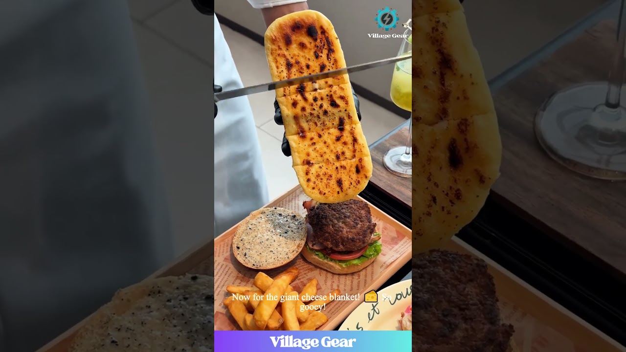 Is This the CHEESIEST Burger in the WORLD?! 🧀🤯 GIANT Cheese Melt You Won't Believe! #burger #cheese