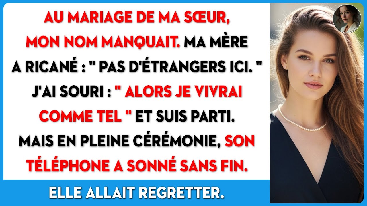 Au mariage de ma sœur, le personnel est perplexe. Mon nom n'est pas sur leur liste.