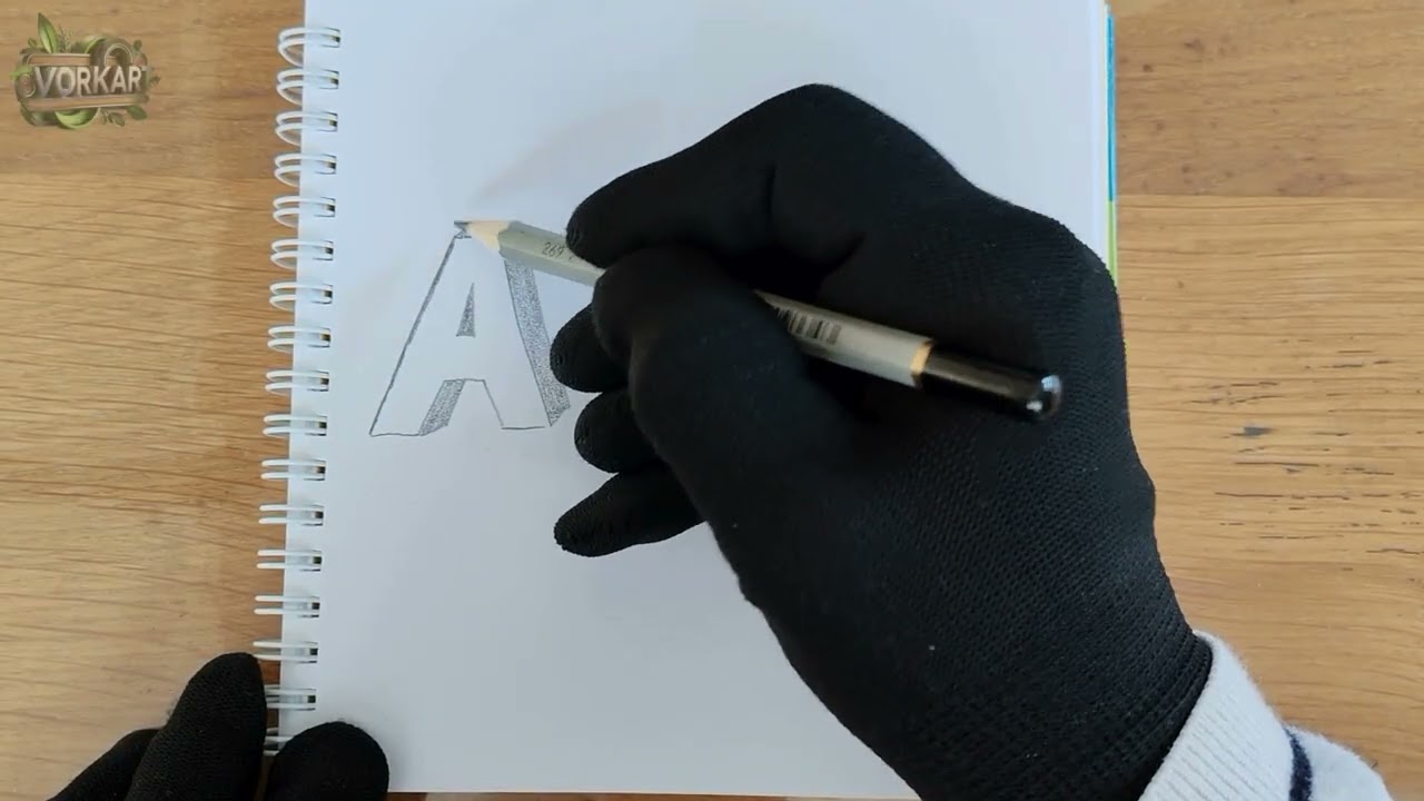 How to Draw 3D Letter A with Pencil  Step by Step Tutorial