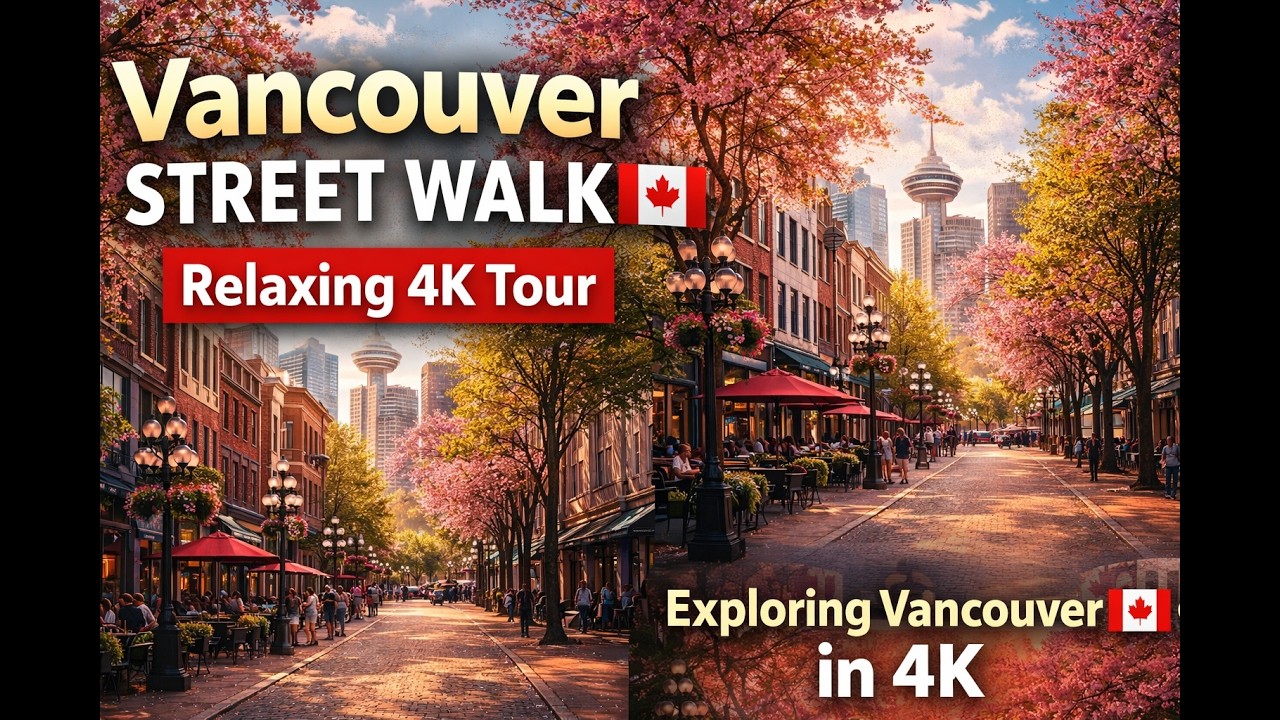 Vancouver City Walk 4K 🇨🇦 | Quiet Walking Tour &bull; No Music &bull; Ambient Sounds