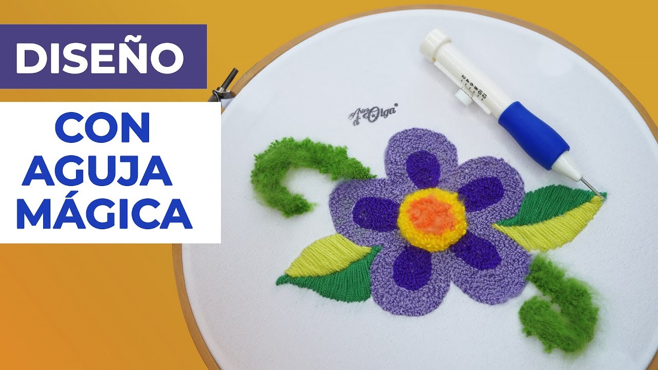 Cómo Bordar una Flor Multicolor con Aguja Mágica | Punch Needle Embroidery