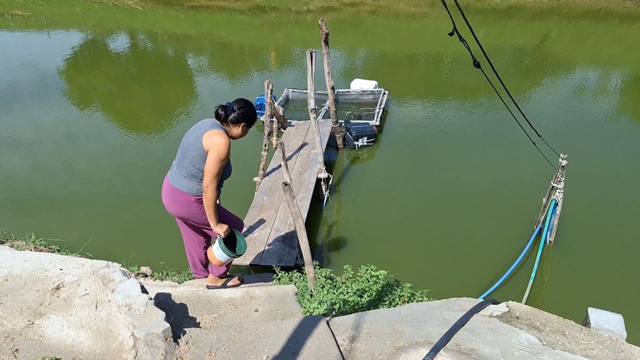 ELA FOI ALIMENTAR OS PEIXES NA GAIOLA DA BARRAGEM DO SÍTIO DAMATA 