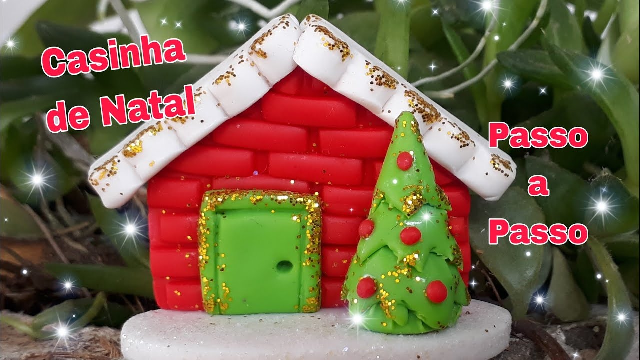Casinha e Arvora de Natal - Decoração em Biscuit Passo a Passo Super Fácil para Iniciantes