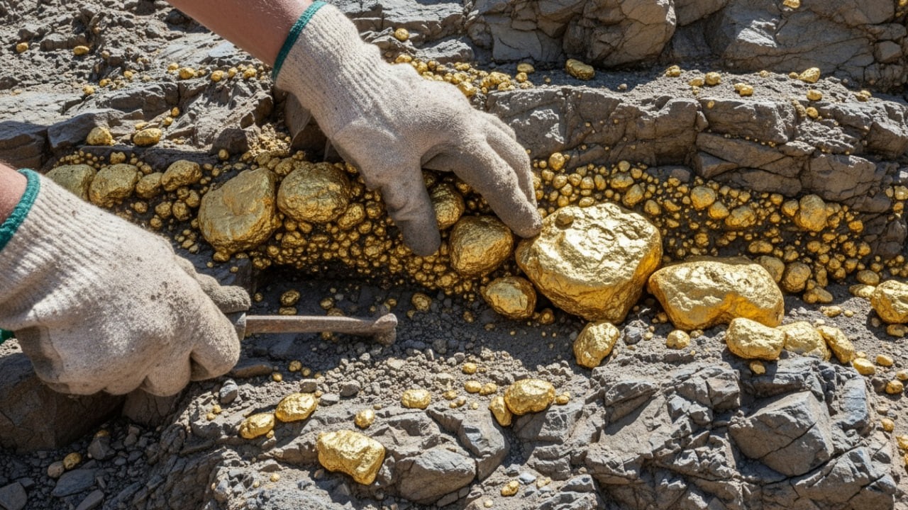 A Million Dollar Uncovering Hidden Gold: Raw Nuggets Found Inside Natural Rock!