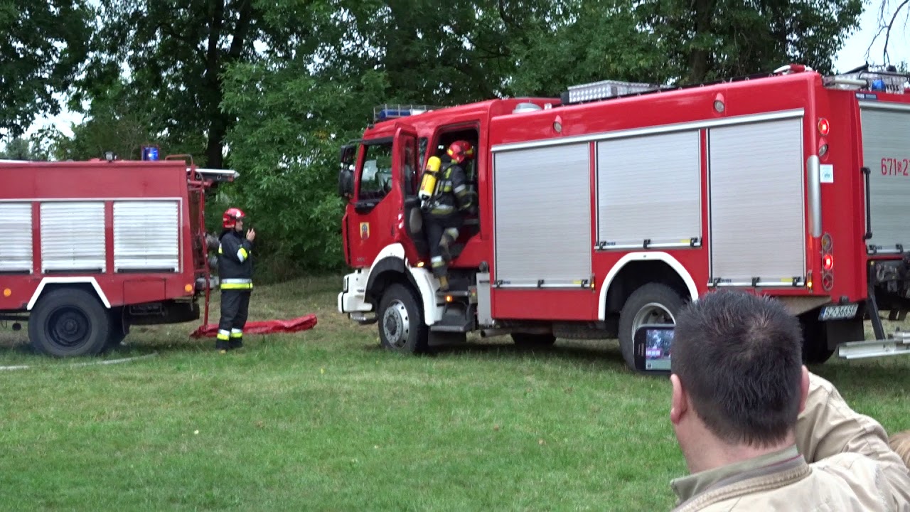 Dożynki Zabrzańskie, Grzybowice 2017 - pokaz strażacki - gaszenie samochodu