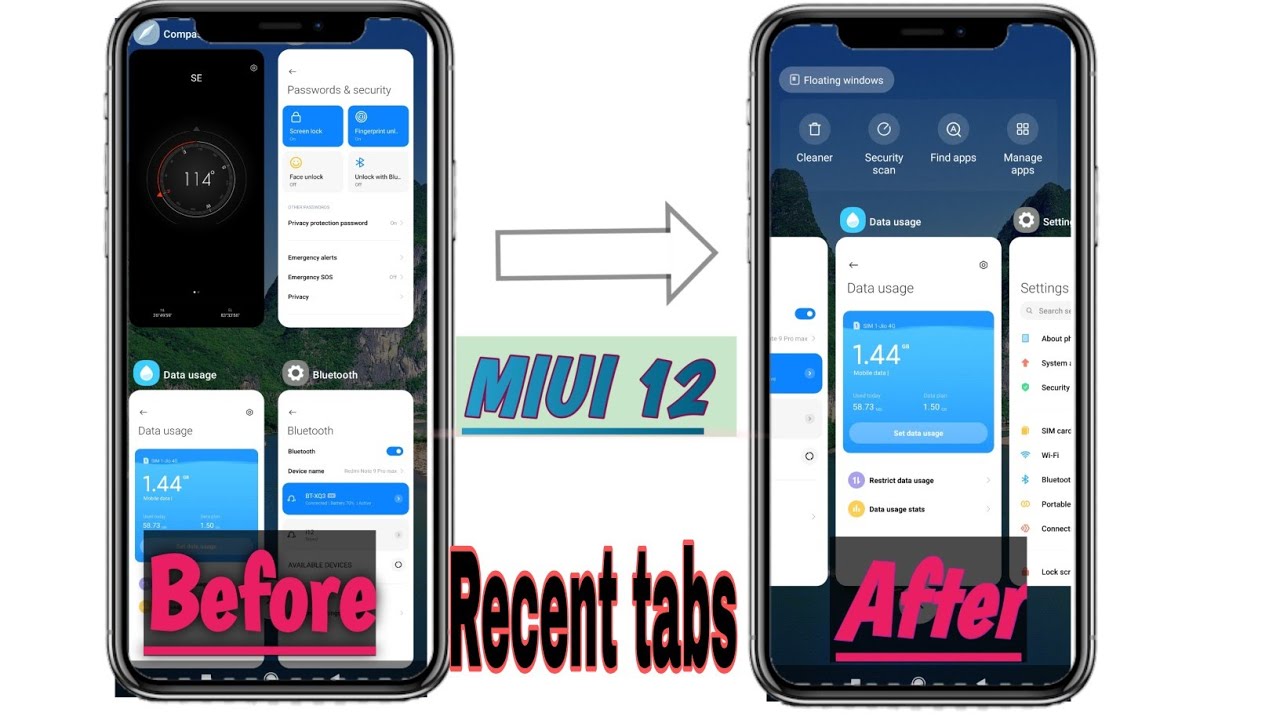 HOW TO CHANGE RECENT TABS IN MIUI 12 in any REDMI DEVICES👍 vertically/horizontally enable now