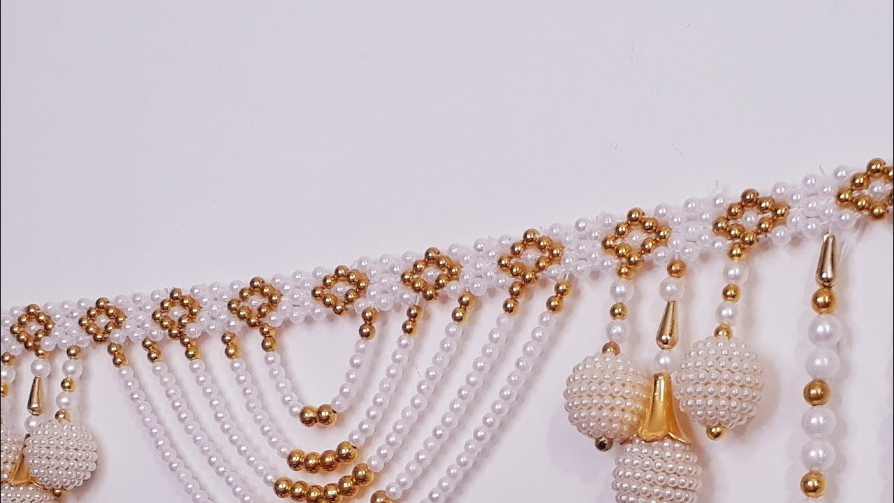 Make bandhanwal at home|Pearl toran|how to make easy  moti toran|wall hanging|Diwali decoration 2020