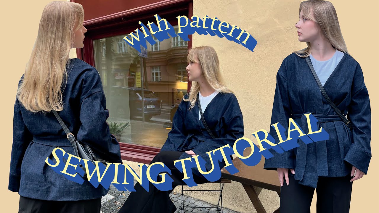 Sewing Tutorial Denim Kimono Jacket with digital pattern