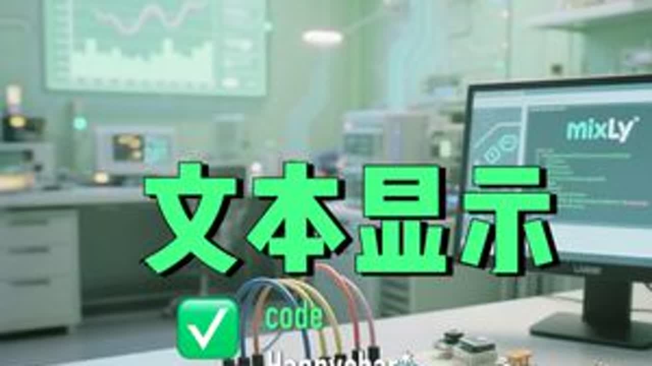 文字显示【图形化编程ESP32】 #图形化编程#ESP32教程#多功能带屏开发板  屏幕显示文本