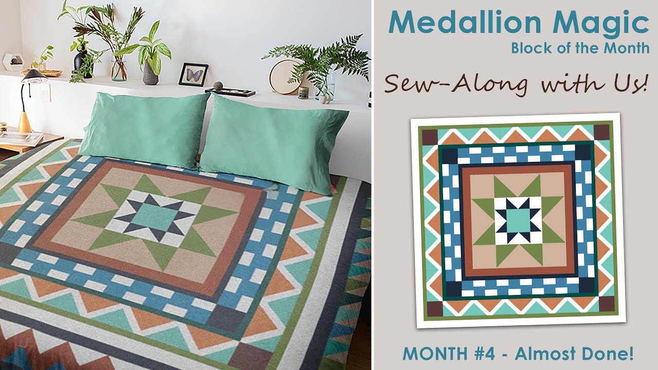 Medallion Magic BOM, месяц 4 | Создайте треугольную каёмку и обрамите центр вашего одеяла