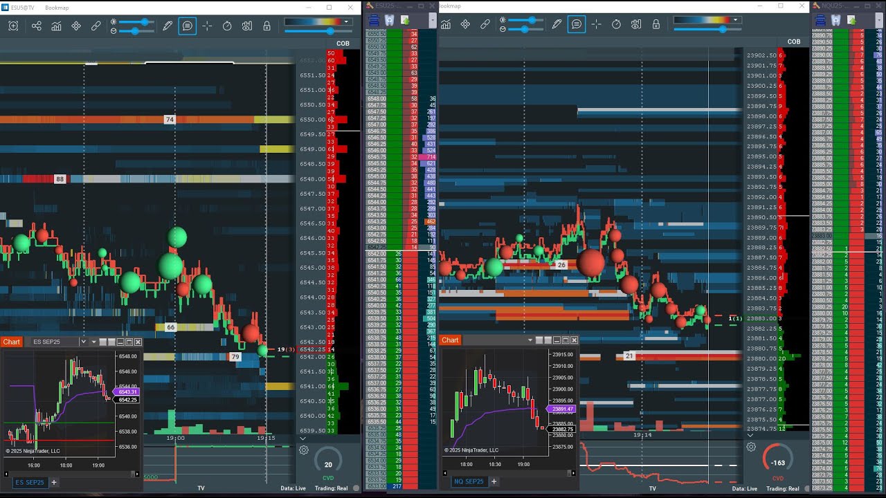 🔴BOOKMAP LIVE NQ & ES FUTURES / GAMMA LEVELS/ REAL-TIME