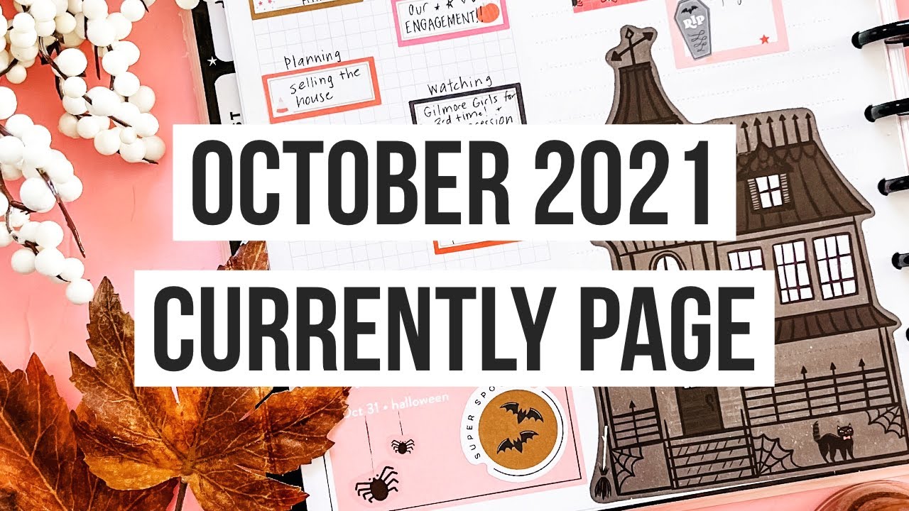 Plan With Me | October 2021 Currently Page | Big Happy Planner | Halloween Theme!
